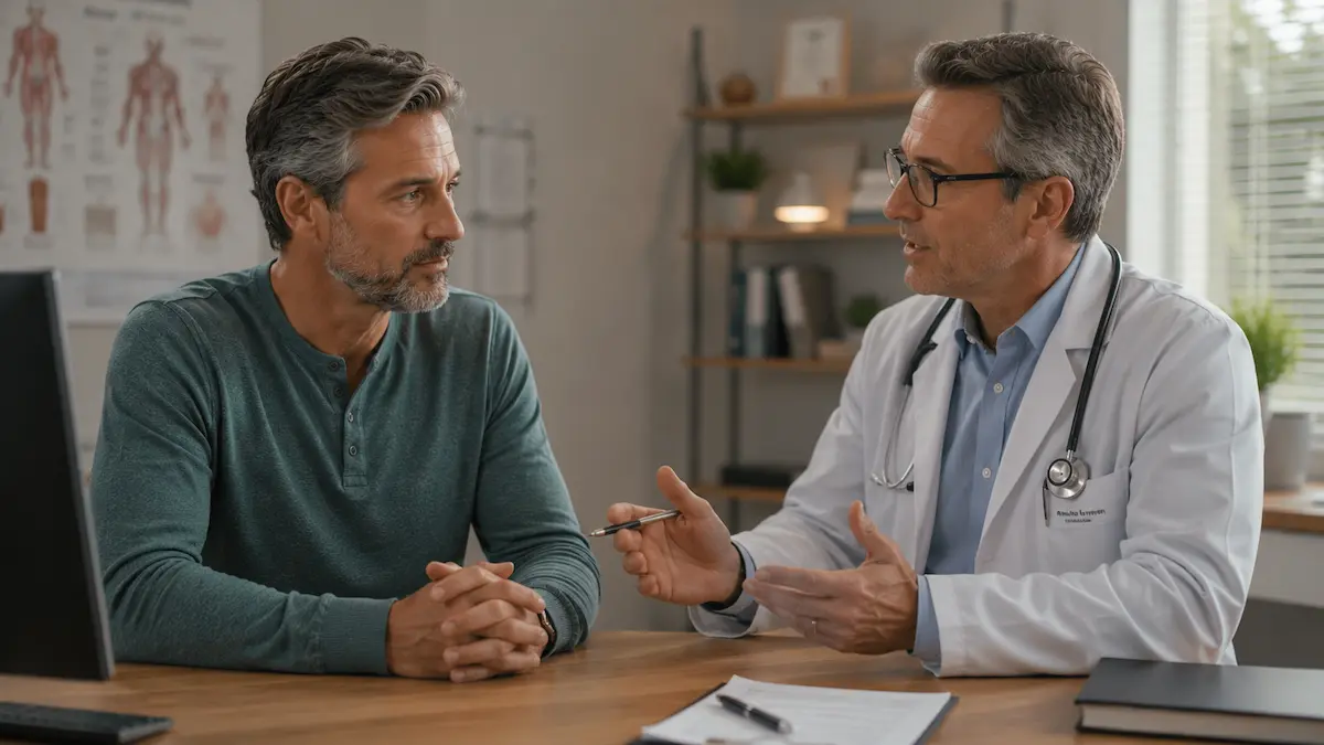 Doctor consulting patient about health supplements and medications